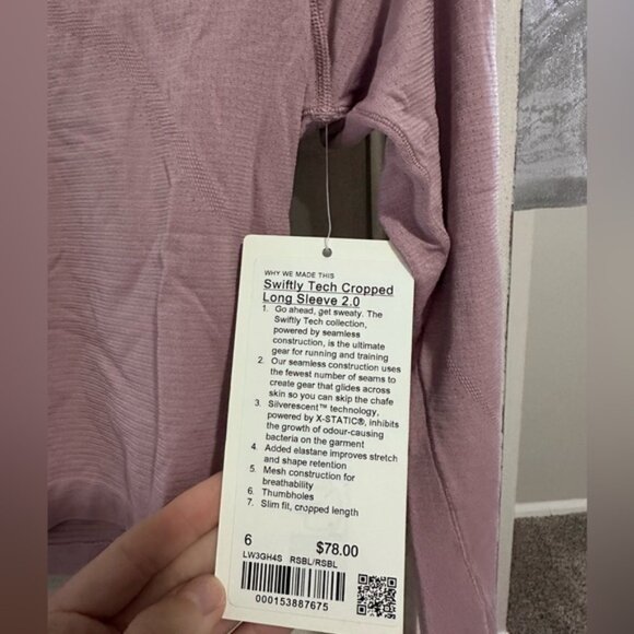 Lululemon Swiftly Tech Cropped Long Sleeve 2.0 - Picture 3 of 8